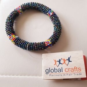 NWT Global Crafts Bead Seed Bangle Bracelet